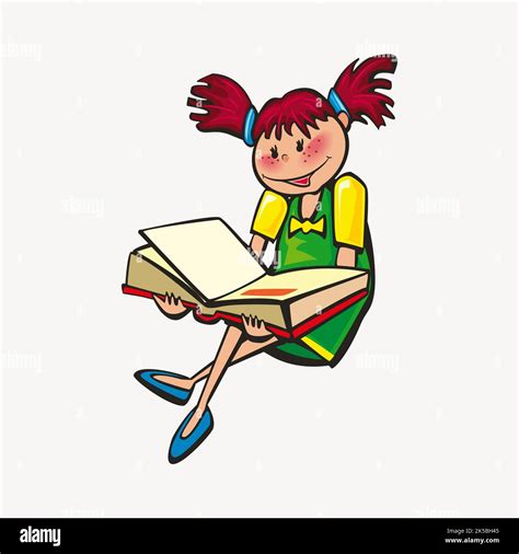 Lesen Mädchen Clipart Illustration Vektor Stock Vektorgrafik Alamy