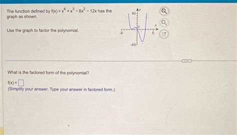 Solved The Function Defined By F X X4 X3−8x2−12x Has The