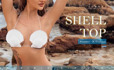 Amazon Jeweky Shell Top Mermaid Crop Top Seashell Bikini Top Beach Chest Chain For Women