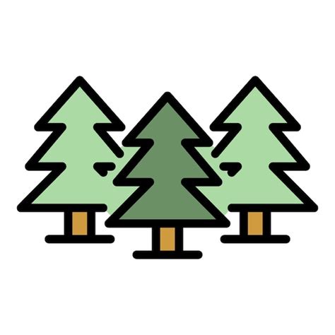 Premium Vector Fir Tree Forest Icons Set Outline Set Of Fir Tree