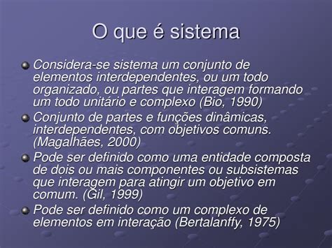 O Que São Sistemas