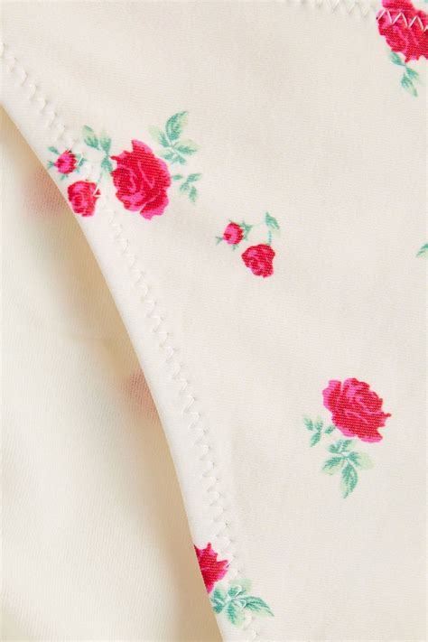 GANNI Embellished Floral Print Bikini Briefs THE OUTNET