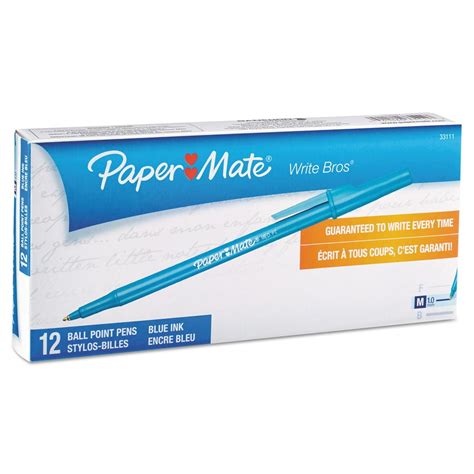 paper mate write bros stick ballpoint  blue ink mm dozen