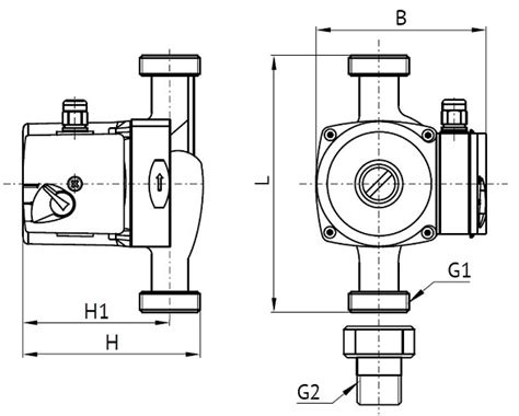 Циркуляционный насос UNIPUMP UPH 20-60 130 (93 Вт) для горячей воды ...