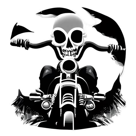 Biker Skeleton Riding Harley Portrait · Creative Fabrica