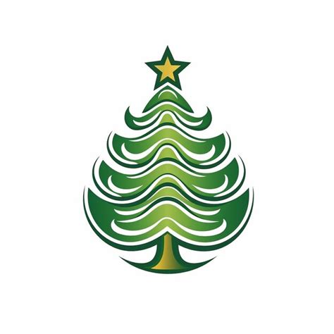 Premium Ai Image Flat Color Christmas Tree Logo Vector