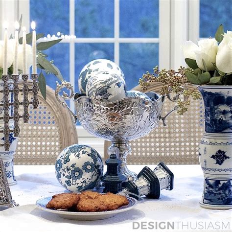 Using Blue and White Chinoiserie for Hanukkah Decorations