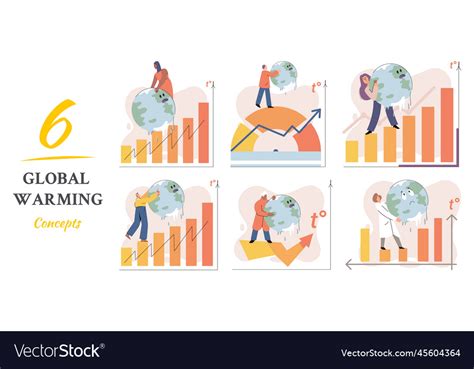 Global Warming High Temperature And Hot Weather Vector Image