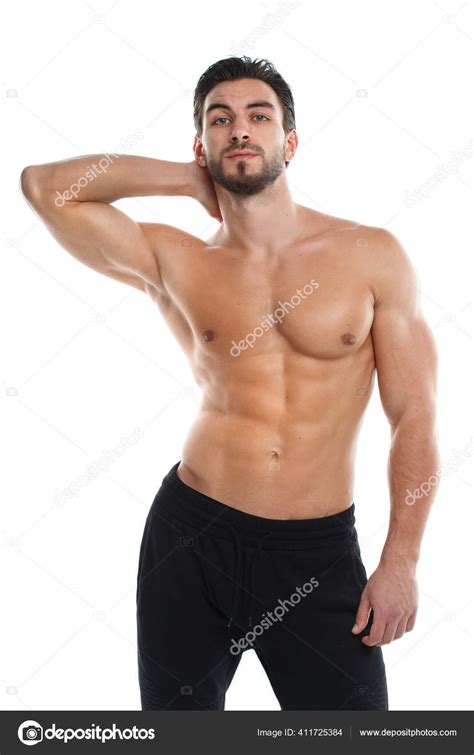 Cute Athletic Man Naked Torso Isolated White Background Stock Photo By Ksenia Pelevina