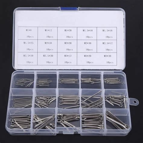 Bhts 150pcs Split Cotter Pins Kit Set W Box Stainless Steel Assortment