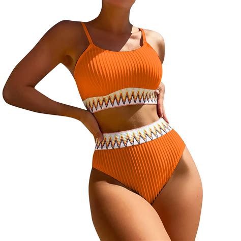 Dorkasm High Waisted Bikini Two Piece Bathing Suit For Women Sport Athletic Swimsuit With Full