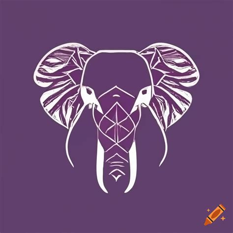 Minimalistic Elephant Face Logo Made Of Geometric Shapes On Green Background On Craiyon