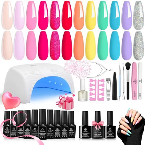 Amazon Beetles Kit de esmalte de uñas de gel de 36 W 12 colores