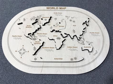 wooden world map puzzle map etsy