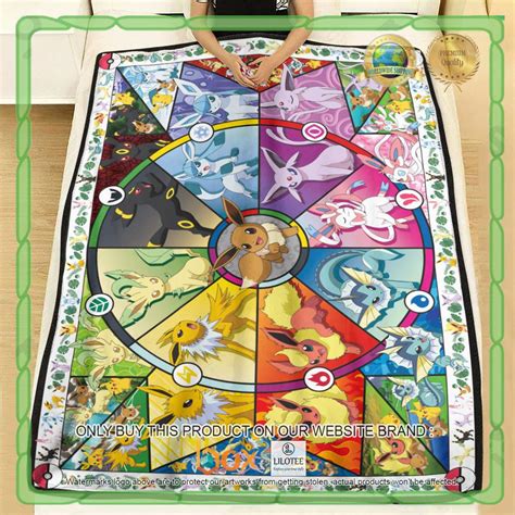 HOT Eevee Eeveelutions Anime Pokemon Blanket Shower Curtain Boxbox Branding Luxury T Shirts