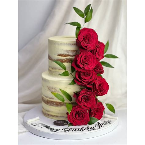 Red Roses Naked Cake Custom Cakes In Dubai Themed Cakes By Sugaholic