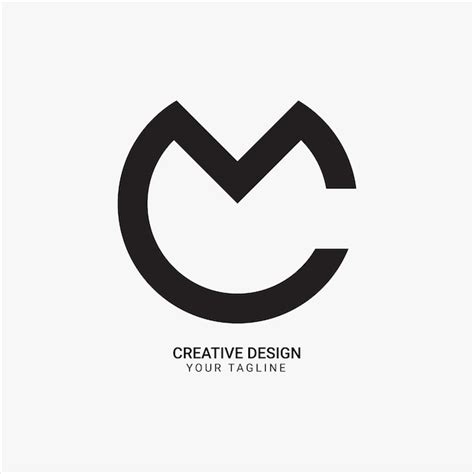 Premium Vector Creative Mc Or Cm Initial Circle Shape Pattern Line