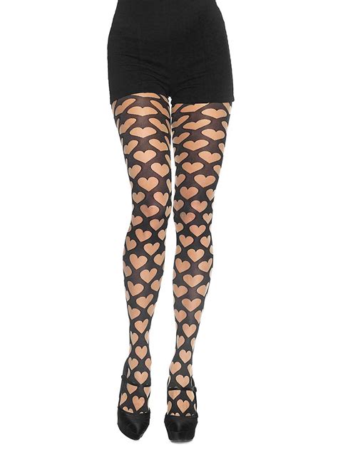 Collants Nude Avec Motif De C Ur Maskworld