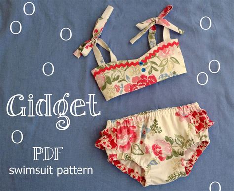 Gidget Girl S Bikini Sewing Pattern Retro Swimsuit Etsy