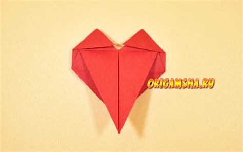 Закладка сердечко в технике оригами