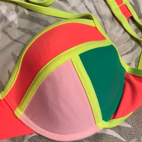 Xhilaration Swim Bright Rainbow Brand New Bikini Top Poshmark