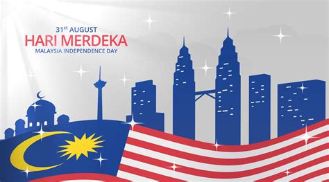 Hari Merdeka Malaysia Or Malaysia Independence Day Background With