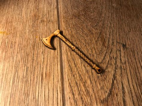 Tiny Viking Axe Pair Token Laser Cut Wood Dnd Miniature Geek Etsy