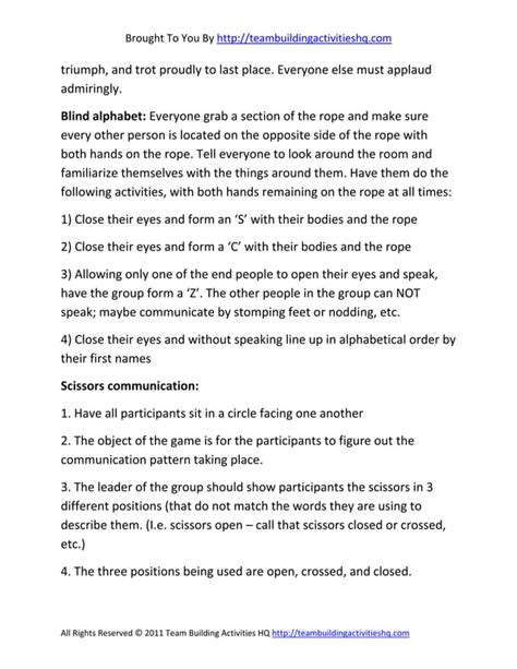 Quick Team Building Ideas Pdf