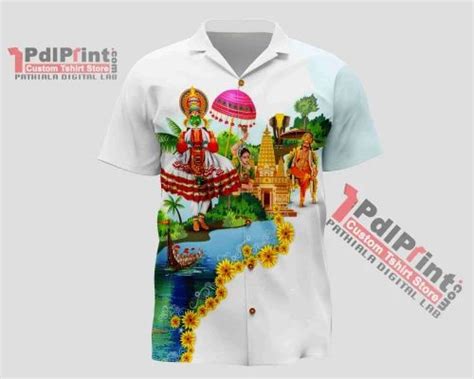 Onam Printed Kathakali Theyyam Mahabali Costume Shirt Kerala Tamil Nadu