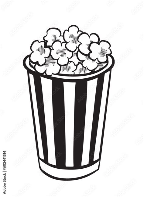 popcorn clip art black  white