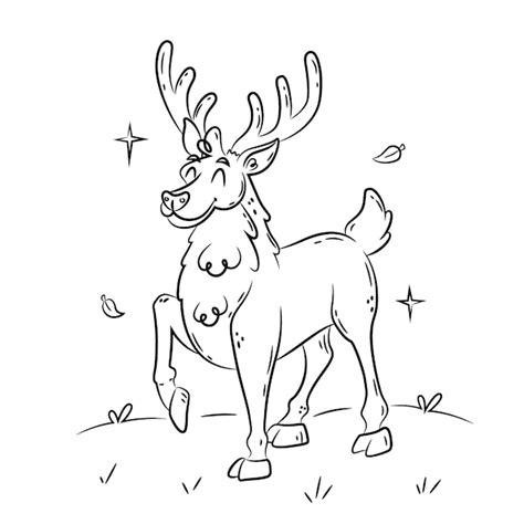 Free Vector | Hand drawn reindeer outline illustration