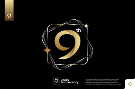 Premium Vector Gold Number 9 Logo Icon Design On Black Background 9th
