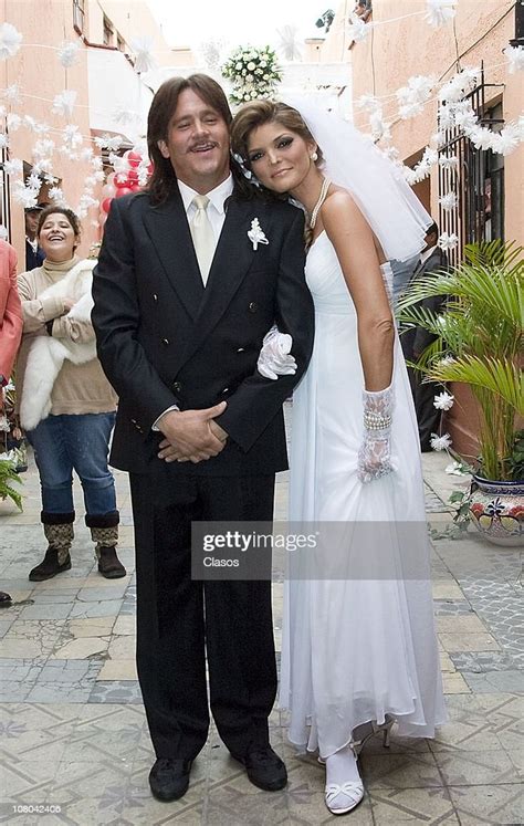 Arath De la Torre and Ana Barbara on set filming the new soap opera... News Photo - Getty Images