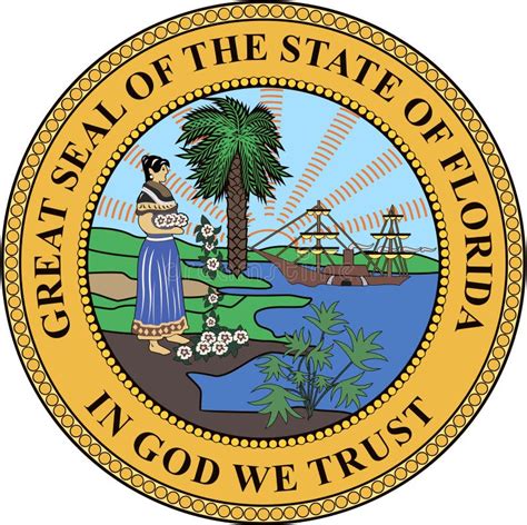 Coat Of Arms Of The State Of Florida America Stock Illustration