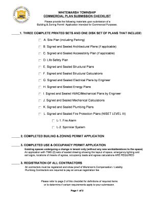 Fillable Online Whitemarshtwp WHITEMARSH TOWNSHIP COMMERCIAL PLAN