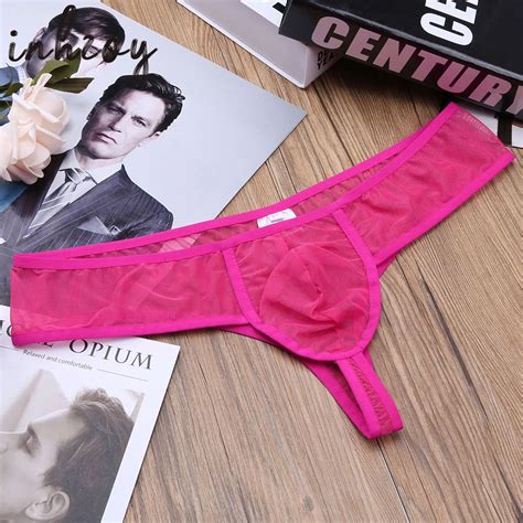 Ropa Interior Sexy Para Hombre Tanga Transparente Con Bolsa Para Bulto De Malla Gay