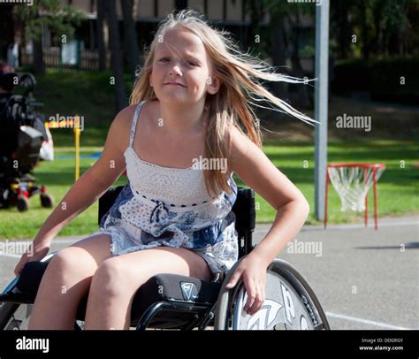 Girl In Wheelchair Stock Photo Alamy