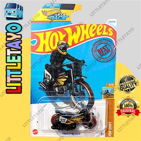 Hitam Hot Wheels Tred Shredder Black Yellow Dirt Bike Off Road Motorcycle Original Mattel