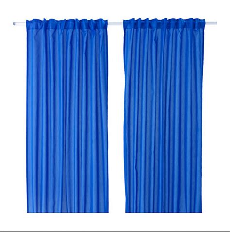 IKEA Vivan CURTAINS Drapes DARK BLUE 2 Panels 98" Length Bright Bleu