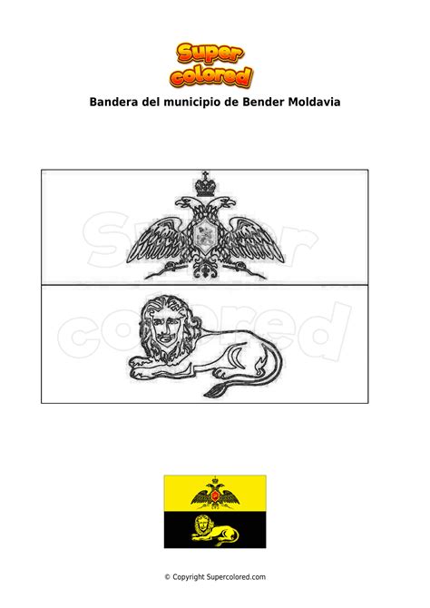 Dibujo Para Colorear Bandera Del Municipio De Bender Moldavia