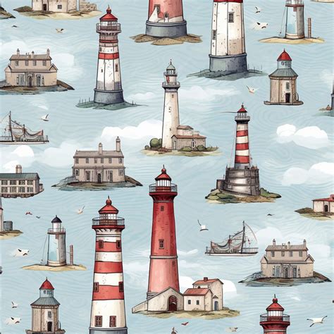 Premium Photo | A close up of a bunch of lighthouses on a blue