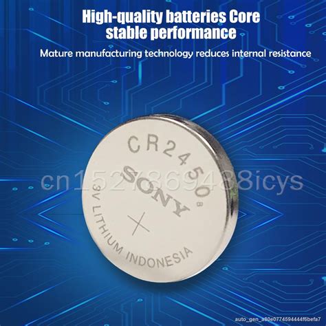 2pcs Sony Cr2450 Cr 2450 550mah 3v Lithium Batteries For Car Key Remote ...
