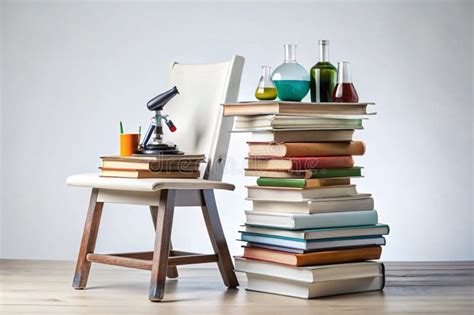A Bunch Of Books On A White Chair Stock Illustration Illustration Of