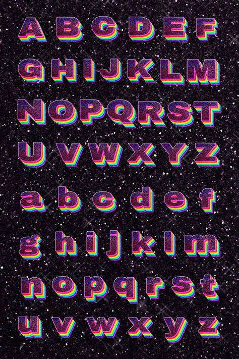 Glitter Rainbow Alphabet Psd Set A Z Gay Pride Font Free Image By Rawpixel Chim Psd