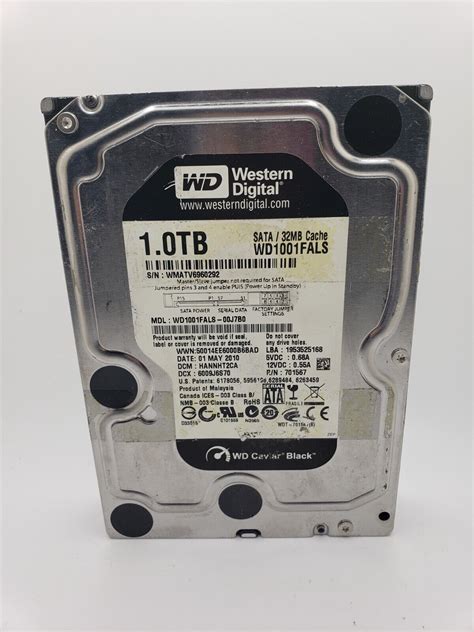 Western Digital BLACK WD1001FALS 1TB 3.5" SATA Wiped/Tested/Works Great ...