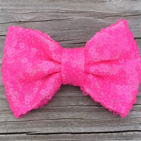 Neon Pink Hair Bow Etsy