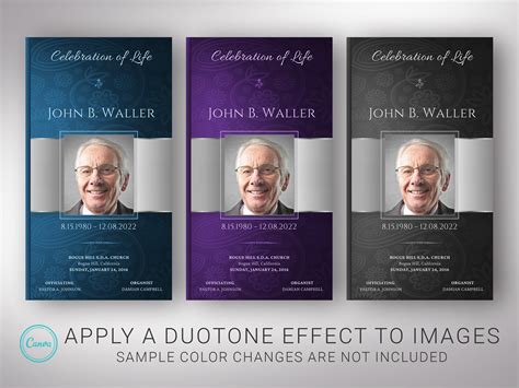 Magenta Silver Legal Trifold Funeral Program Template For Canva By