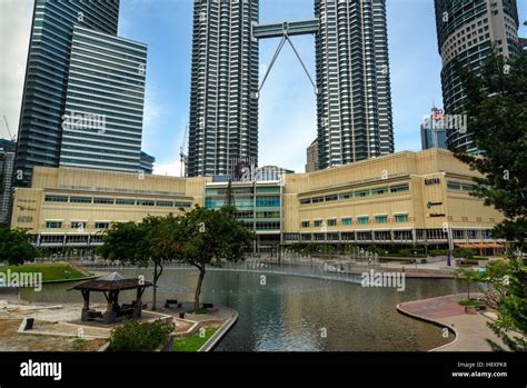 Fountain in KLCC Park. It is public park located in the vicinity of ...