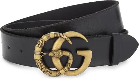 Gucci Snake Gg Buckle Leather Belt in Black for Men | Lyst