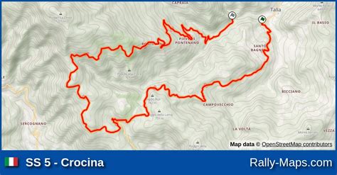 SS 5 Crocina Stage Map Rally Internazionale Del Casentino 2023